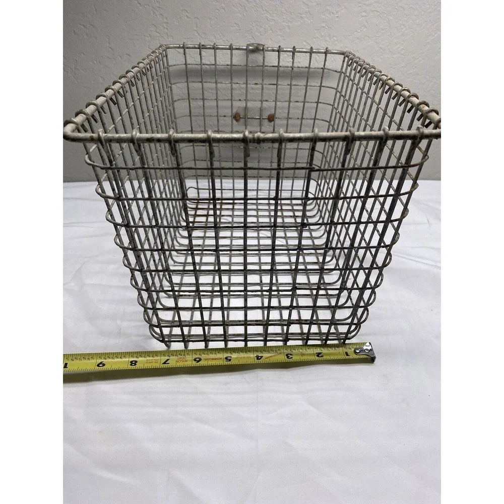 Vintage Kaspar Wire Metal Industrial Gym Locker Basket Shiner, Texas - 2 Baskets - Picture 7 of 7